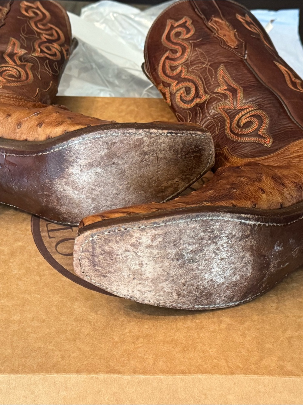 Lucchese 1883 Ostrich Western Cowboy Boots women’s Size 8.5 B - Picture 5 of 7